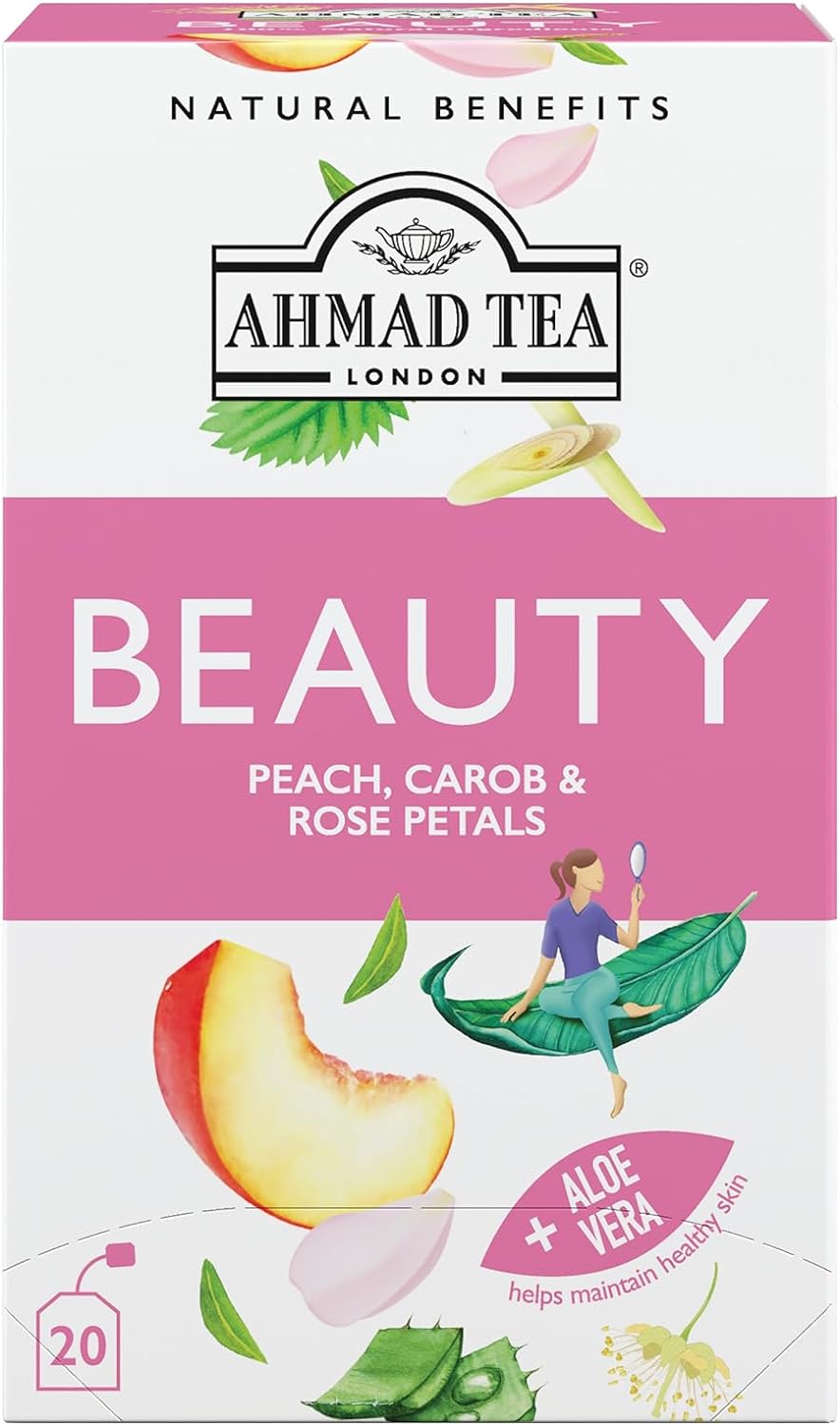 Ahmad Tea Natural Benefit Tea | Peach, Carob & Rose 30g