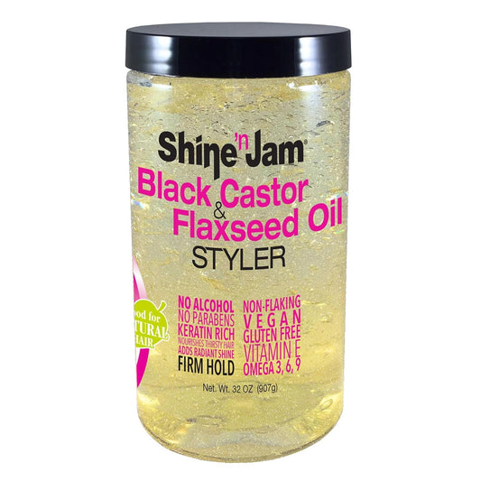Ampro Shine 'n Jam Black Castor & Flaxseed Oil Styler, 32oz