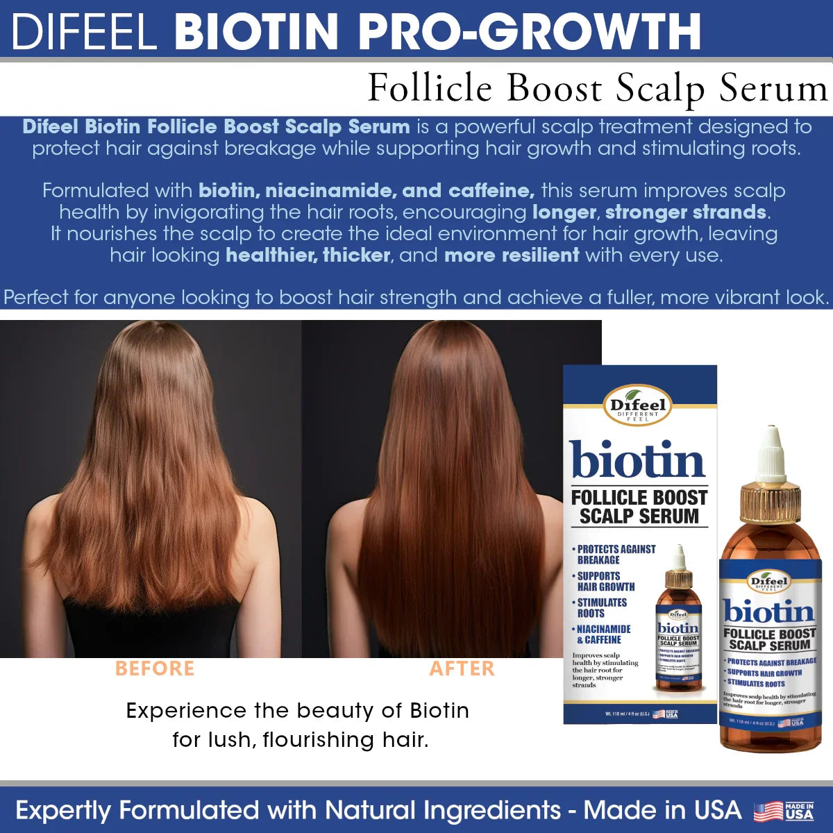 Difeel Biotin Follicle Boost Scalp Serum 4oz - product detail | CC Hair & Beauty