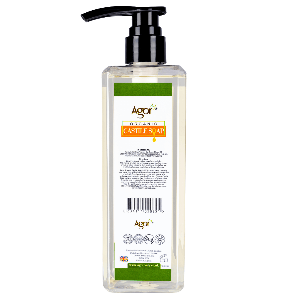 Agor Organic Liquid Castile Soap Unscented - Vegan (500ml) - view 2