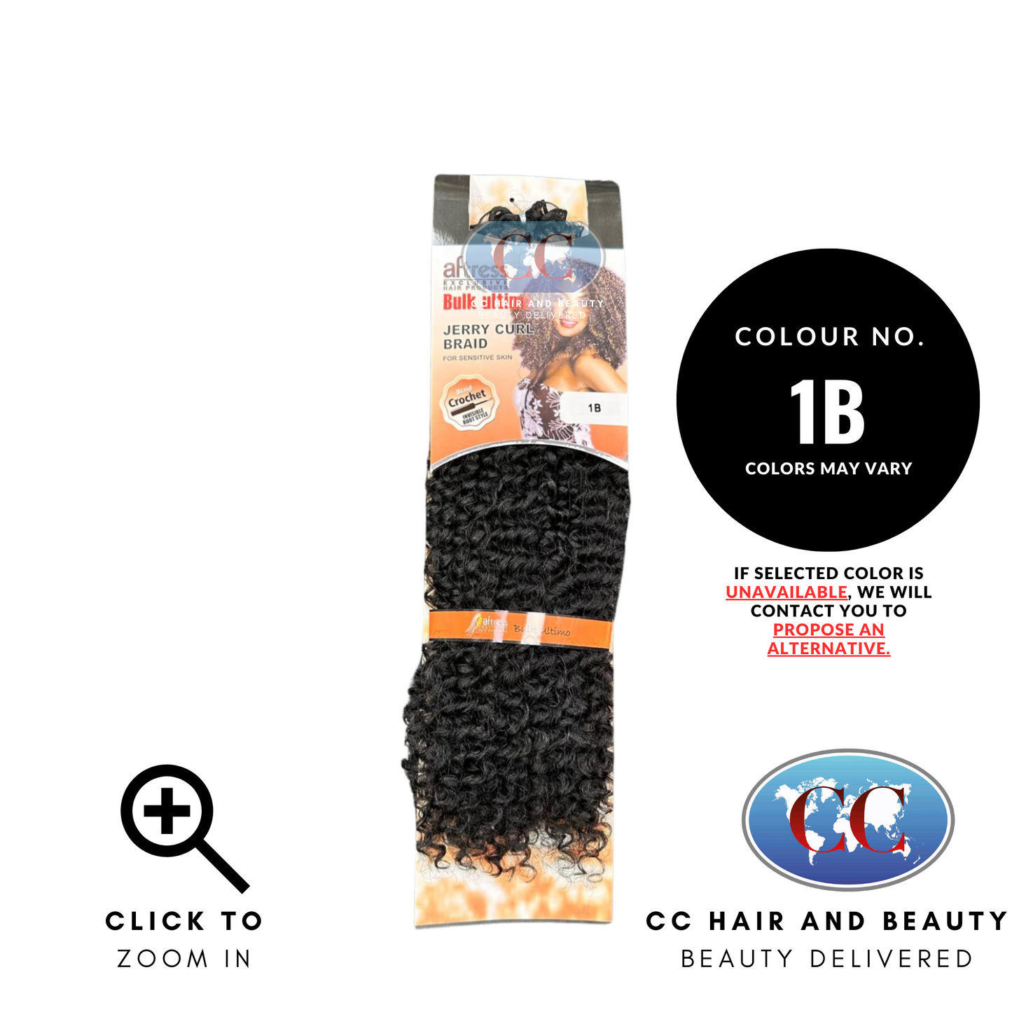 Aftress Bulk Ultimo Jerry Curl Braid-colour 1B