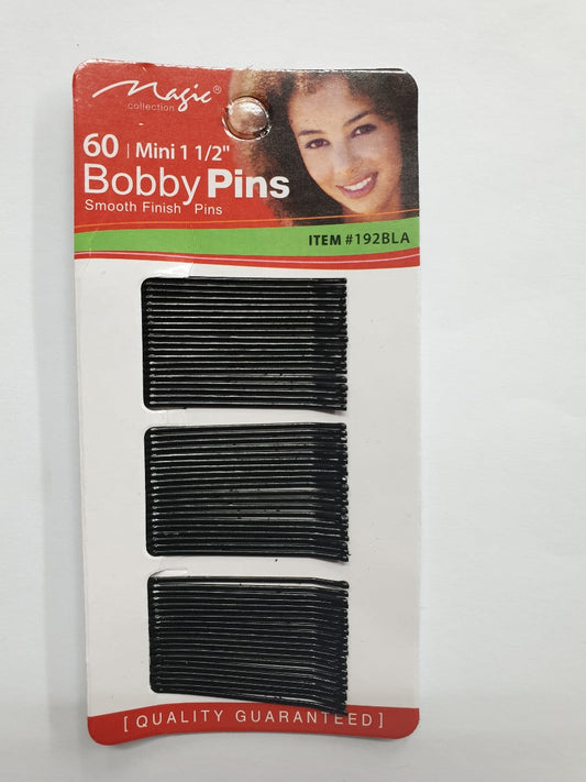 Magic Collection 60 Mini 1 1-2" Black Bobby Pins Item#192Bla | Shop at CC Hair & Beauty UK