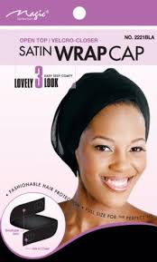 Magic Hair Collection Velcro-Closer Satin Wrap Cap No.2221Ast - Available In Blue-Red-Grey-White | CC Hair & Beauty UK