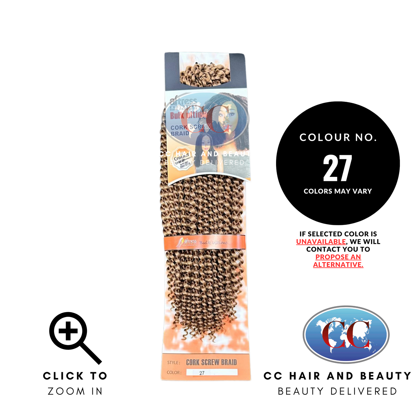 Aftress Bulk Ultimo Cork Screw Braid- colour 27