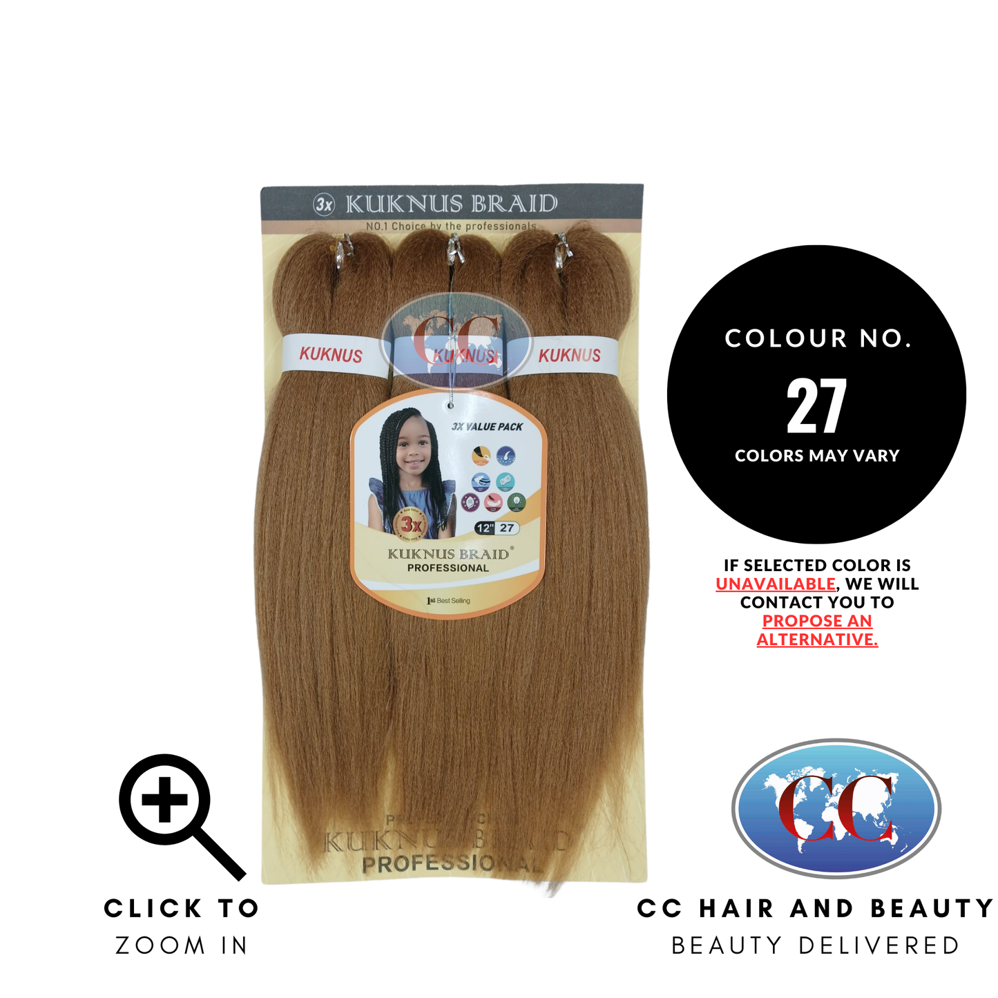 Kuknus Collection 12" X 3pcs Pack Pre Stretch Braids