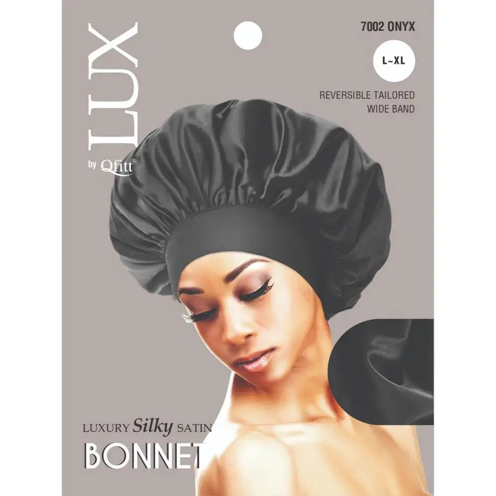 Wholesale Qfitt Luxury Silky Satin Bonet, X Large, Onyx | Shop at CC Hair & Beauty UK
