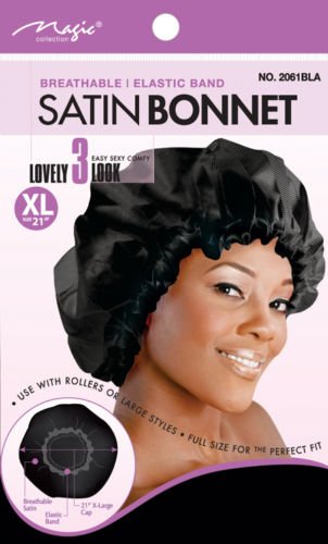 Magic Collection Breathable Satin Bonnet No.2061Bla | Shop at CC Hair & Beauty UK