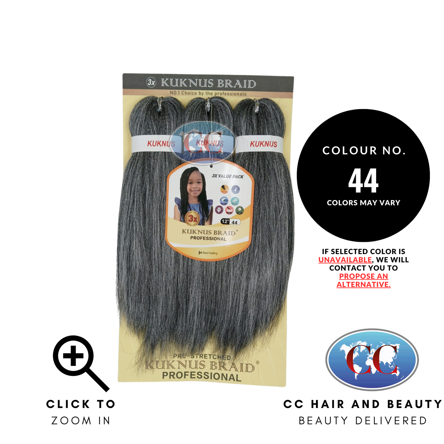 Kuknus Collection 12" X 3pcs Pack Pre Stretch Braids