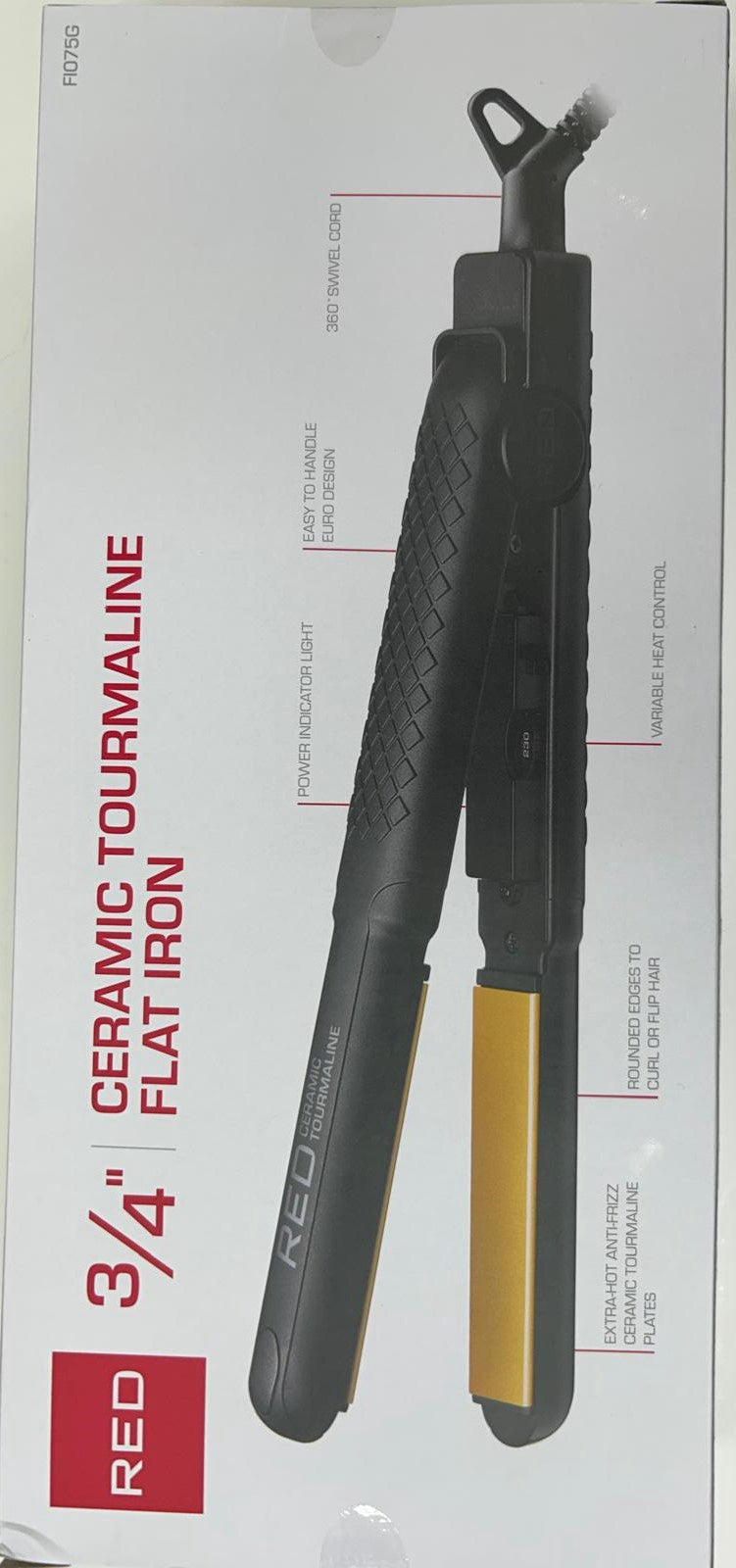 Red By Kiss 3/4"Ceramic Tourmaline Flat Iron - product detail | CC Hair & Beauty
