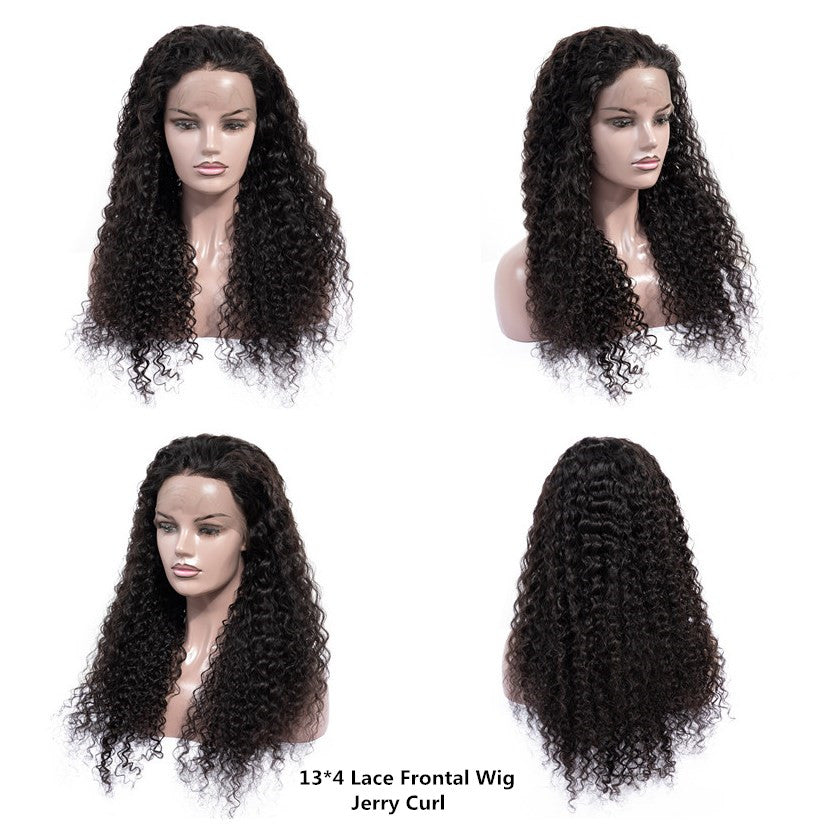 Dressmaker Brazilian Swiss 13x4 Lace Frontel Wig Natural Colour - Jerry Curl