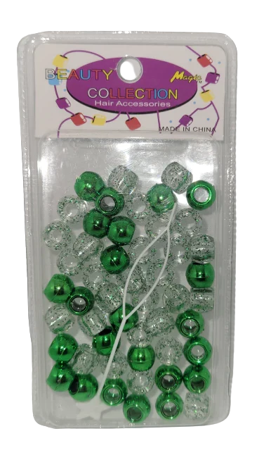 Beauty Collection Green Large Speckled Beads - MET2GRE