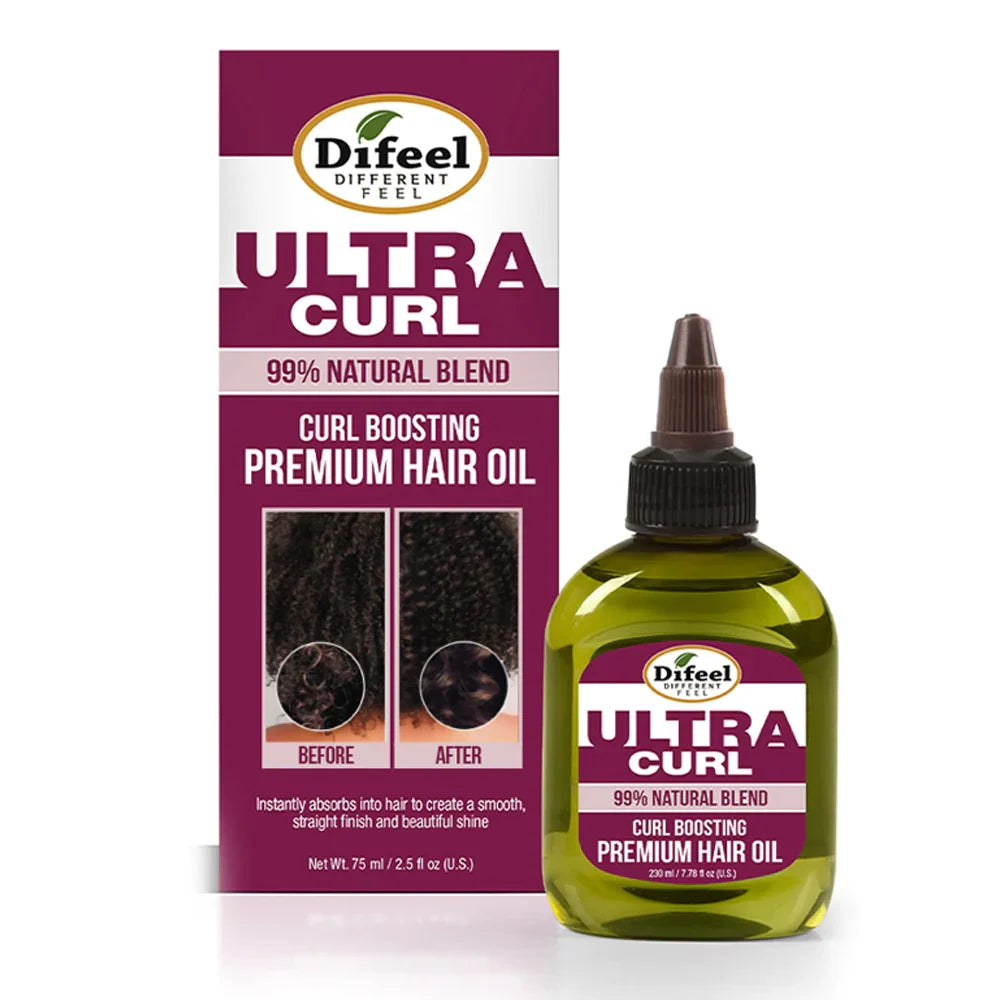 Difeel 99% Natural Ultra Curl Premium Hair Oil - Curl Boosting Hair Oil 2.5oz
