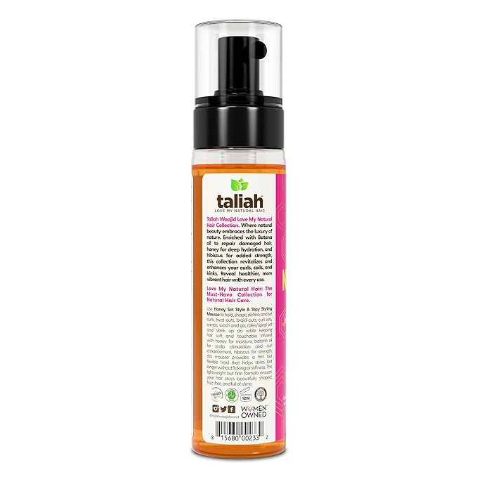 Taliah Waajid Love My Natural Hair Honey Set & Style Styling Mousse 8oz - product detail | CC Hair & Beauty