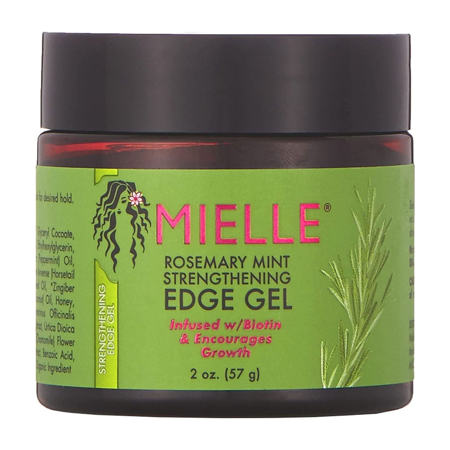 Mielle Organics Rosemary Mint Strengthening Edge Gel, Infused w/Biotin, 2oz