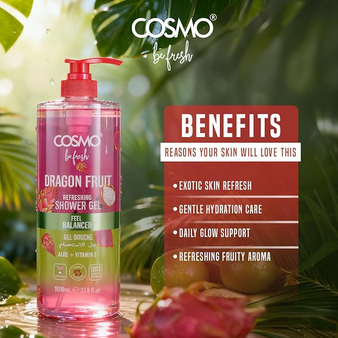 Cosmo Be Fresh Dragon Fruit Shower Gel with Aloe & Vitamin E 1000ml - view 6