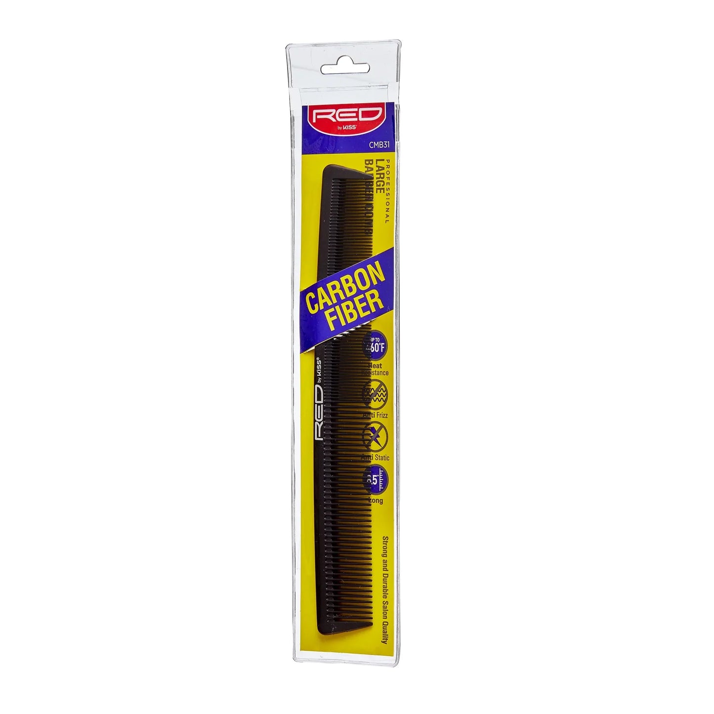Red By Kiss Carbon-Fiber Large Barber Comb - CMB31