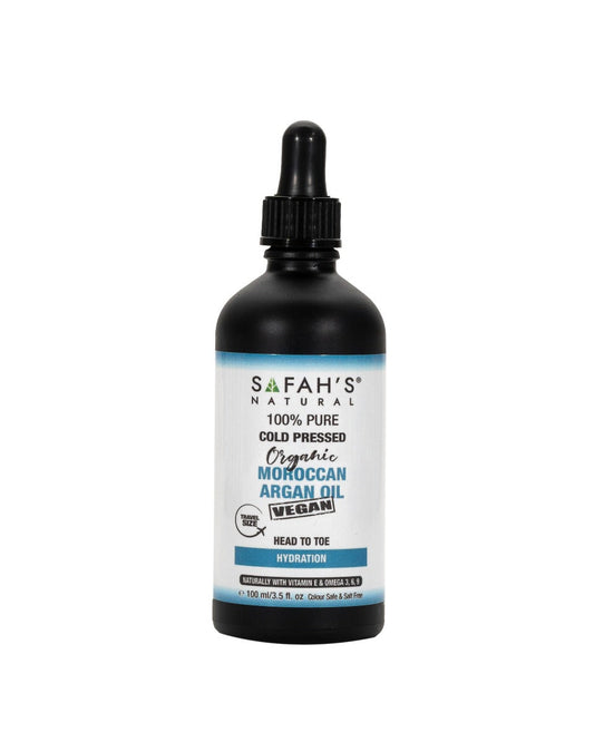 Safah's Natural – 100% Pure Cold Pressed Organic Moroccan Argan Oil 100ml | Shop at CC Hair & Beauty UK