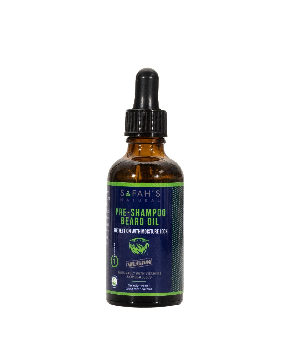 Safahs Natural Pre- Shampoo Beard Oil - 50Ml | Shop at CC Hair & Beauty UK