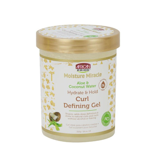 African Pride Moisture Aloe & Coconut Water Curl Defining Gel - 18 oz | Hydrate, Define, and Hold | CC Hair & Beauty UK