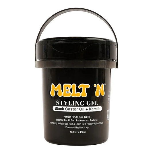 EBIN MELT'N Styling Gel Black Black Castor Oil + Keratin 16oz | Shop at CC Hair & Beauty UK