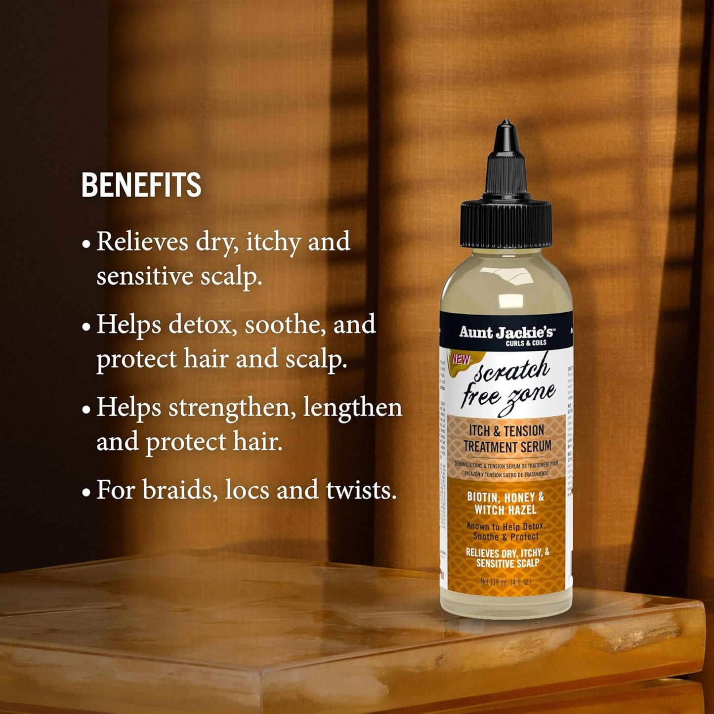 Aunt Jackie's Braid + Twist Collection Scratch Free Zone Itch & Tension Treatment Serum 4oz - view 3