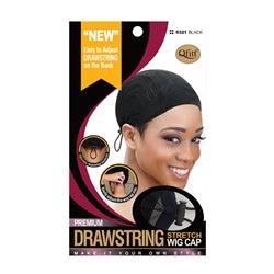 Qfitt Drawstring Stretch Wig Cap Black 5321 | Shop at CC Hair & Beauty UK