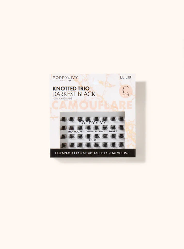 Poppy & Ivy Camouflare Knotted Trio C Curl Individual Lashes - Darkest Black - view 2