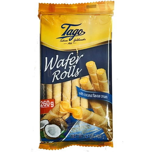 Tago Wafer Rolls Coconut Cream 260g