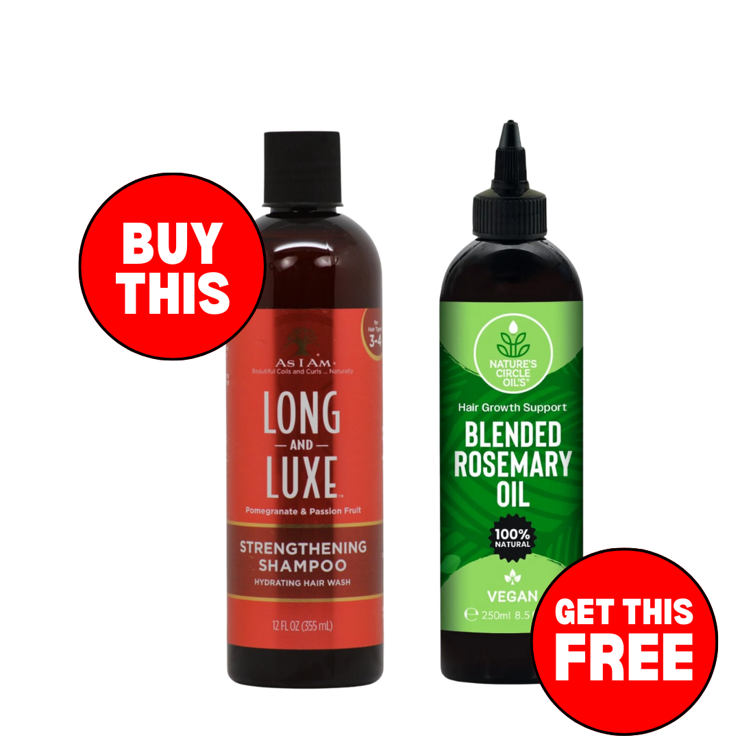 As I Am Long & Luxe Shampoo 355ml + Natures Circle Blended Rosemary Oil 250ml | Shop at CC Hair & Beauty UK