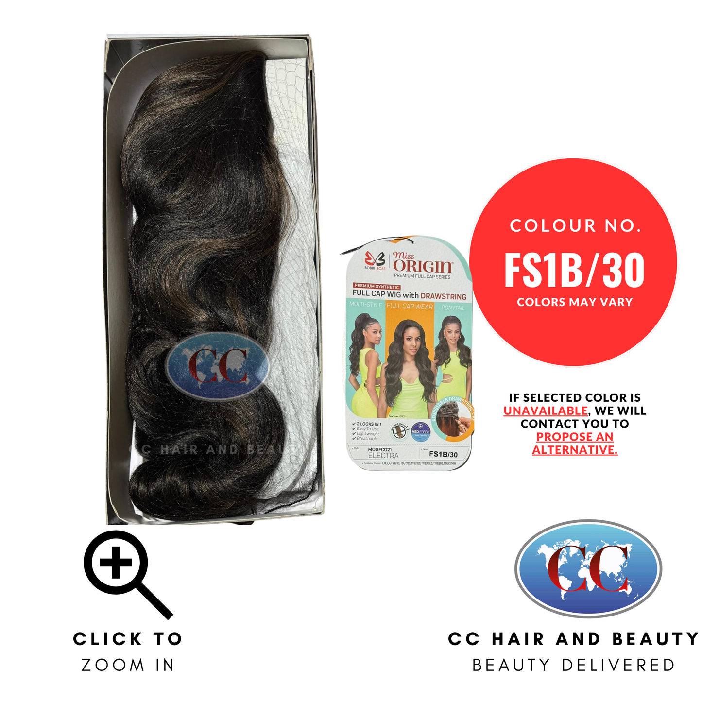 Bobbi Boss Full Cap Wig Miss Origin MOGFC021 Electra-Colour FS1B/30