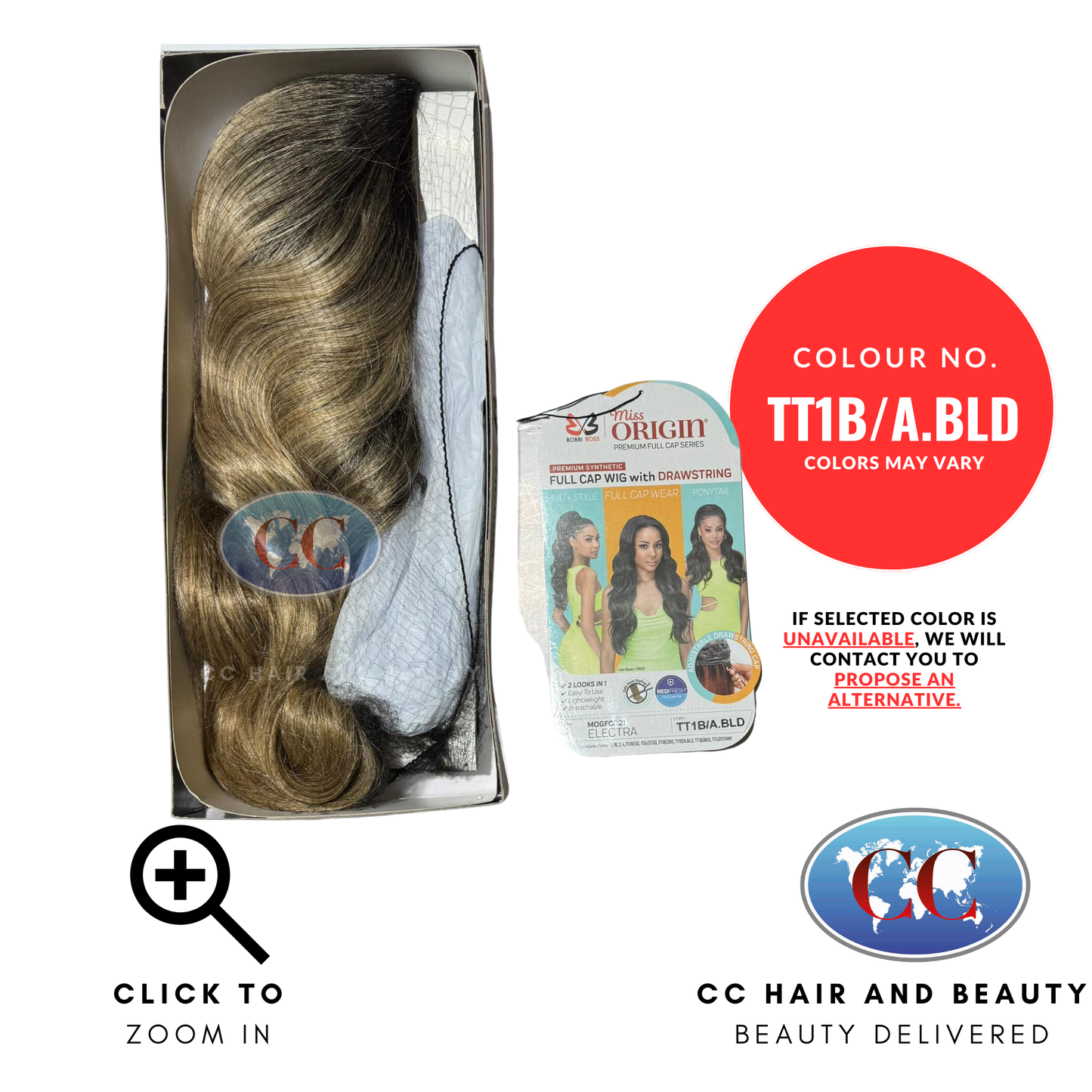 Bobbi Boss Full Cap Wig Miss Origin MOGFC021 Electra-Colour TT1B/A.BLD