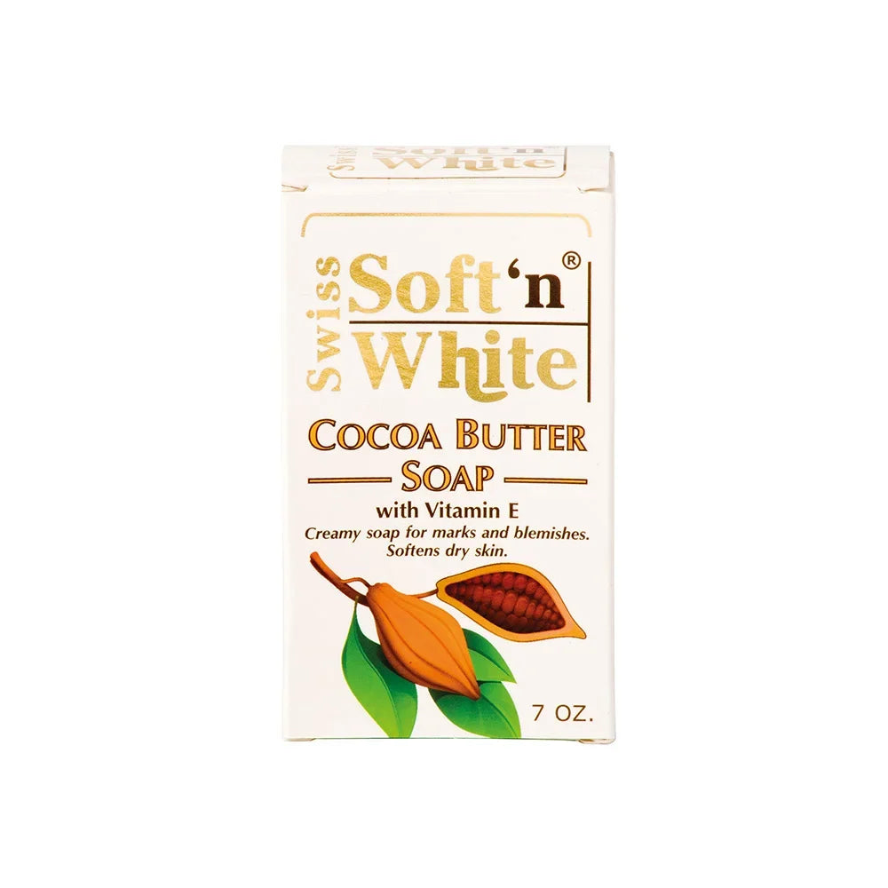 Soft’n White Swiss Cocoa Butter Soap with Vitamin E | For Dry Skin | Shop at CC Hair & Beauty UK