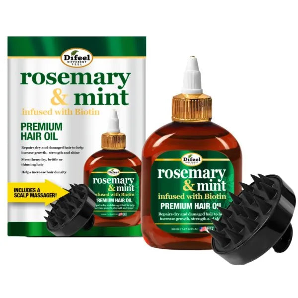 Difeel Rosemary Mint Strenghtening Hair Oil 7oz + Massager | Shop at CC Hair & Beauty UK