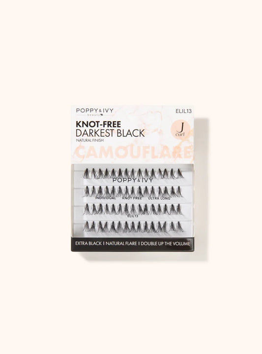 Poppy & Ivy Camouflare Knot Free J Curl Individual Lashes - Darkest Black