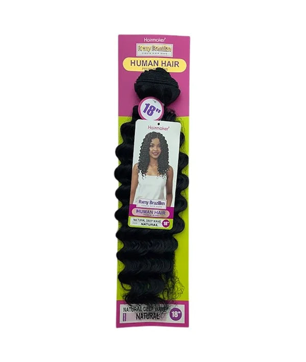 Hairmaker Brazilian Human Hair Premium Blend Natural Deep Wave Weave - view 2