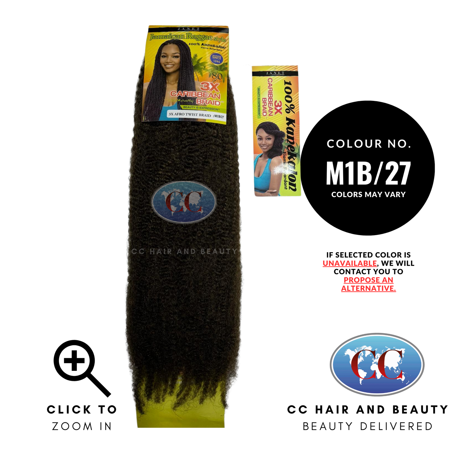 Janet Collection 3X Afro Twist Caribbean Braid 80"-Colour M1B/27