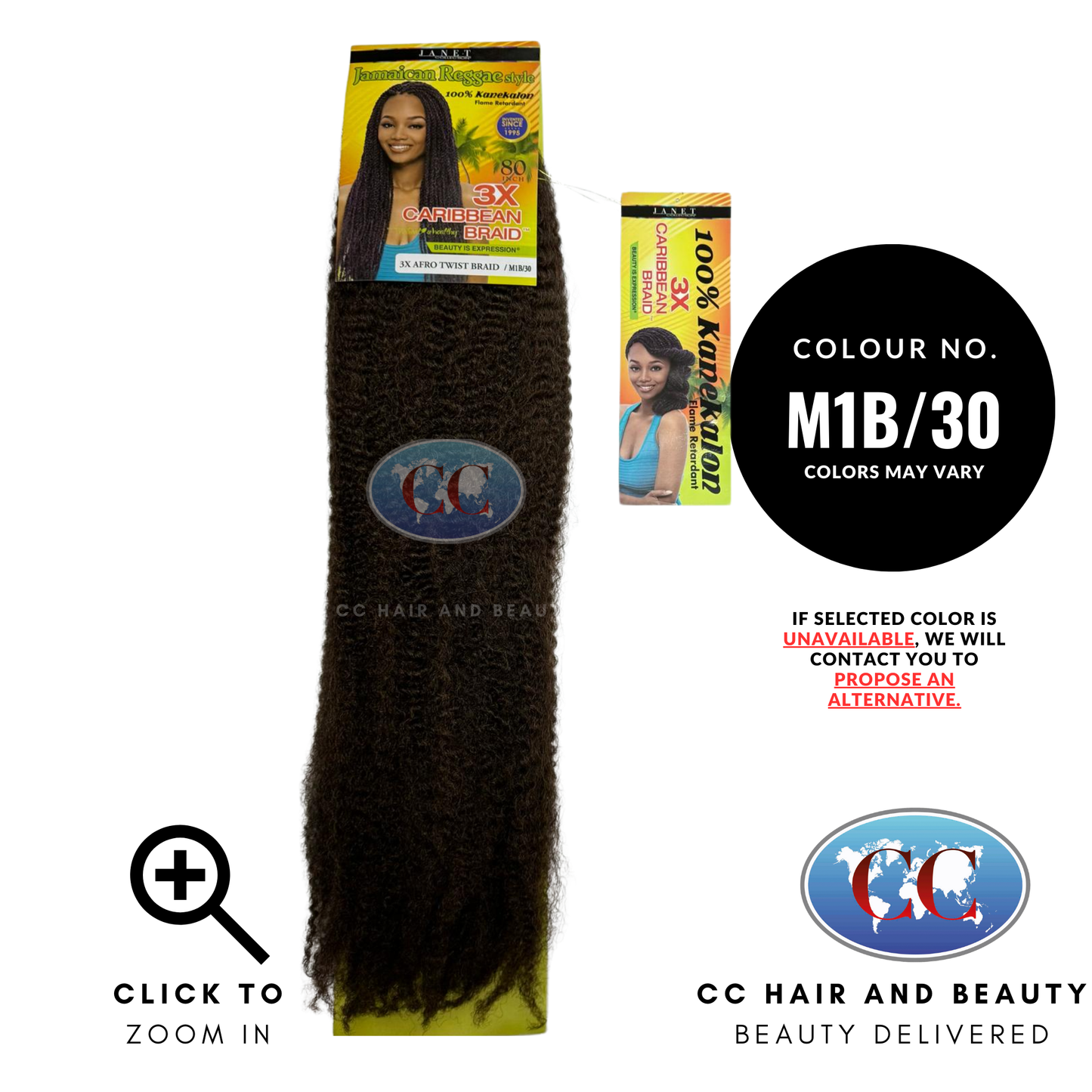 Janet Collection 3X Afro Twist Caribbean Braid 80"-Colour M1B/30