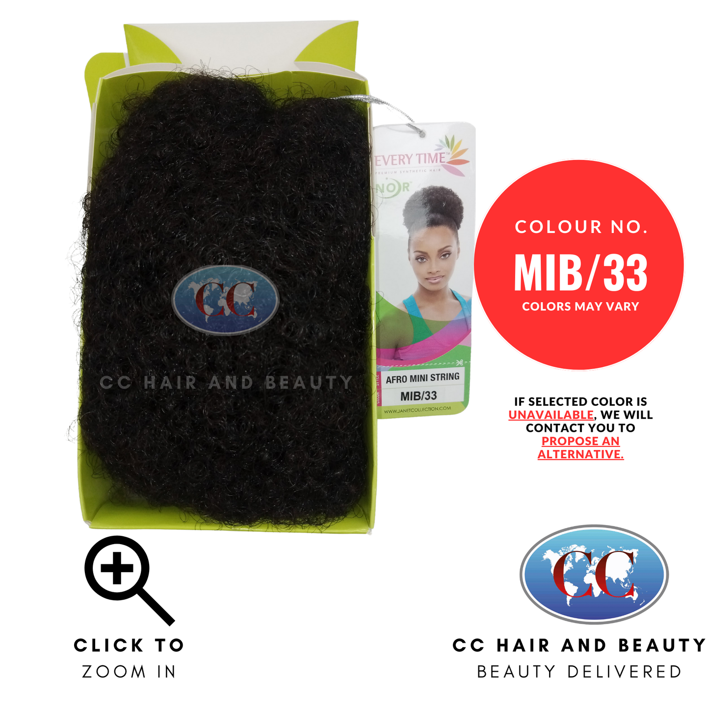 Janet Collection Noir Everytime Draw String - Afro Mini