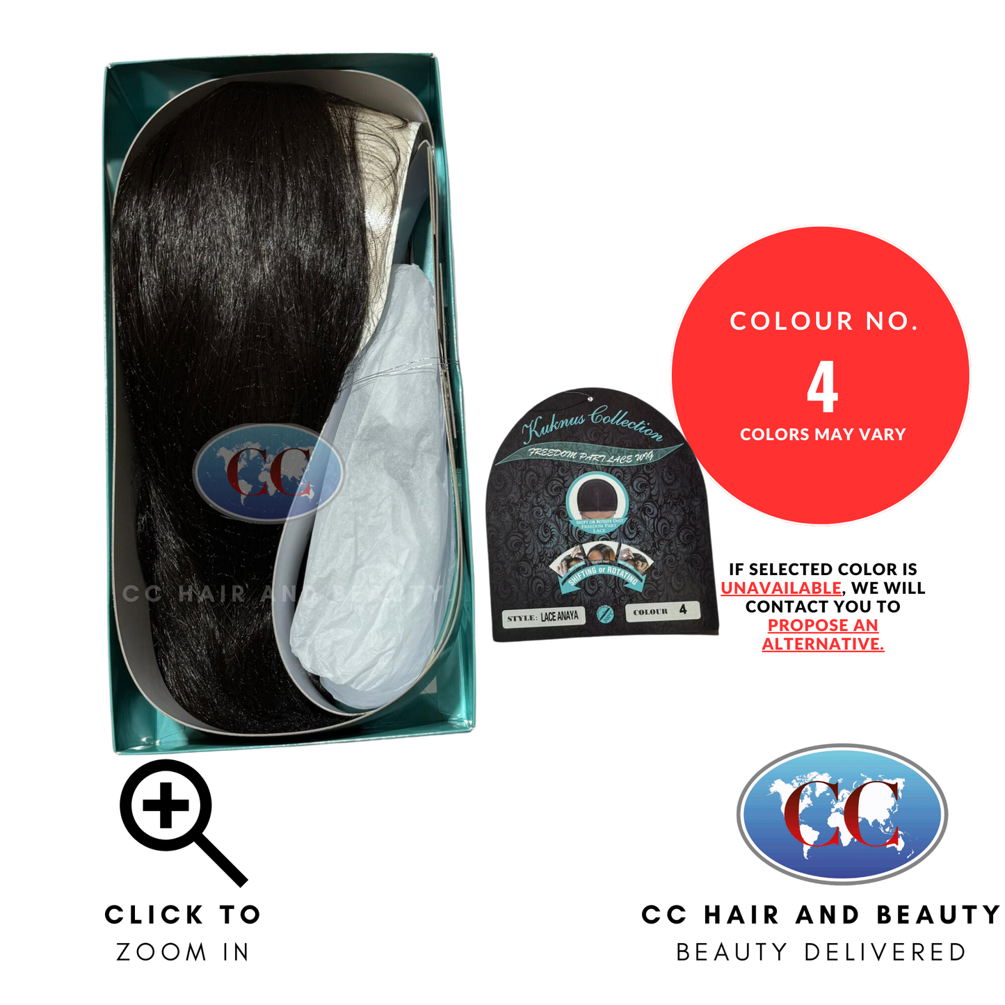 Kuknus Collection Freedoom Part Lace Wig - Lace Anaya-Colour 4