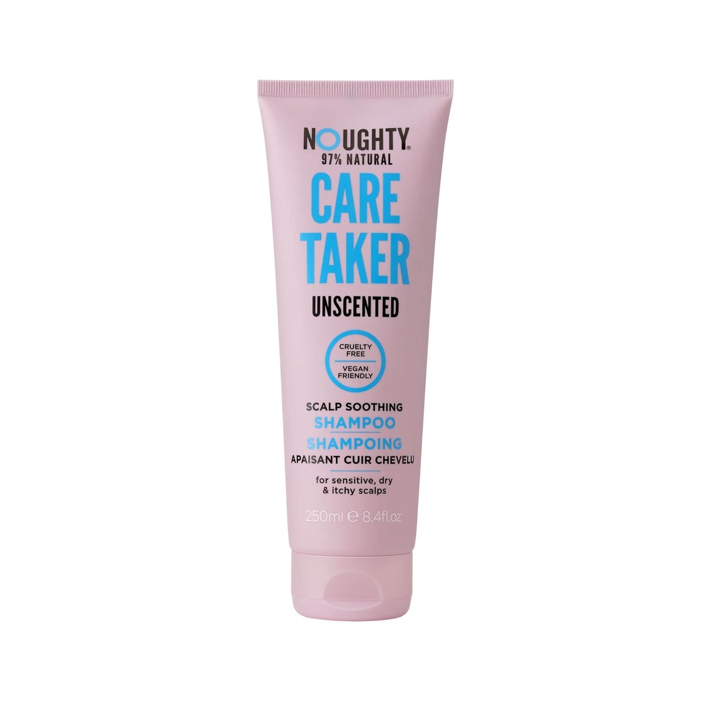 Noughty 97% Natural Care Taker Shampoo, Fragrance Free and Soothing for Dandruff Prone Sensitive Scalps, with Bisabolol and Oatmeal Extract, Sulphate Free Vegan Haircare 250ml - 5060523016952