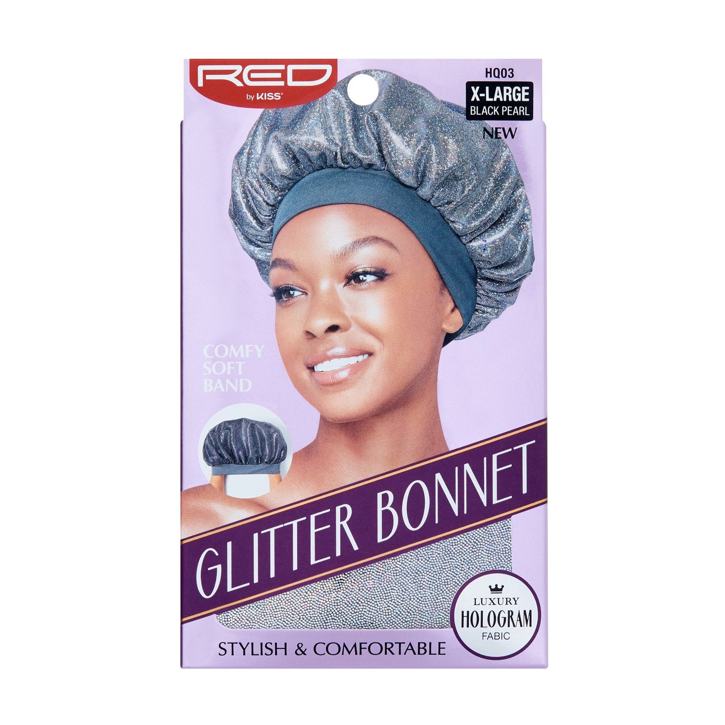 Red By Kiss Glitter Bonnet- Black Pearl HQ03 - product detail | CC Hair & Beauty