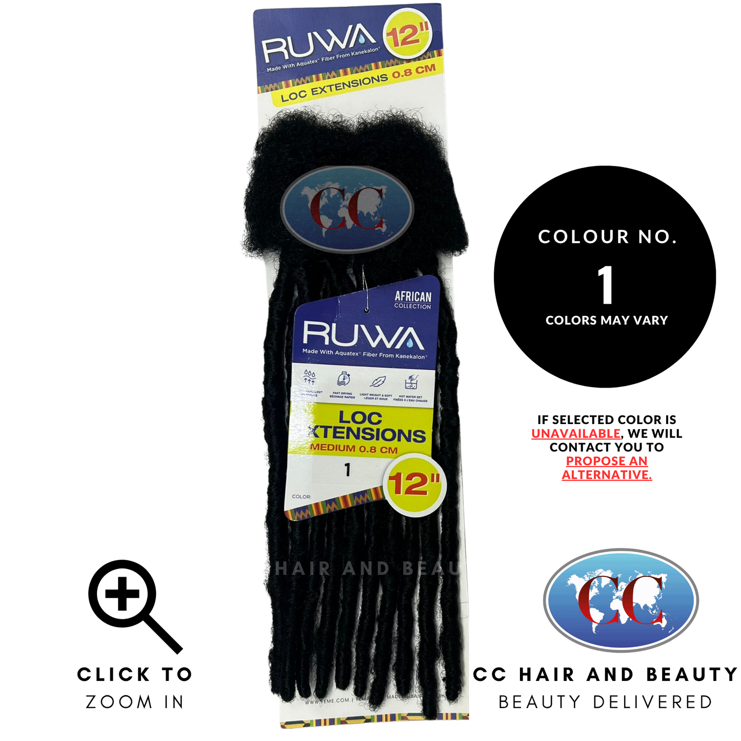 Ruwa Loc Extensions Medium 0.8 Cm 8"10"12"-1
