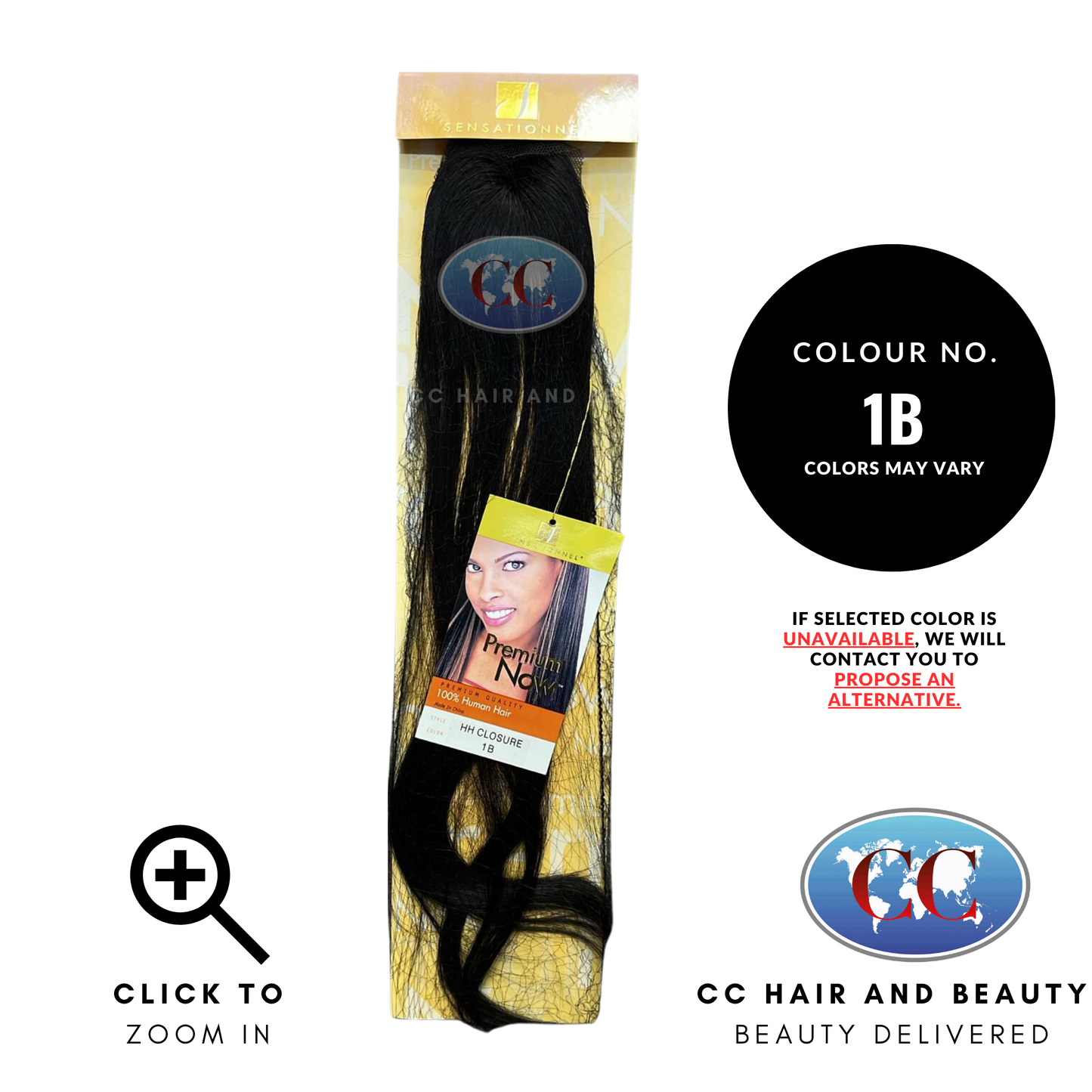 Sensationnel Premium Now HH Closure 100% Human Hair-colour 1B