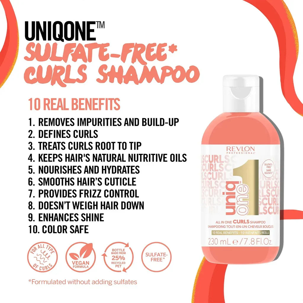 Revlon Professional Uniq One All In One Curls Shampoo- 230ml - product detail | CC Hair & Beauty