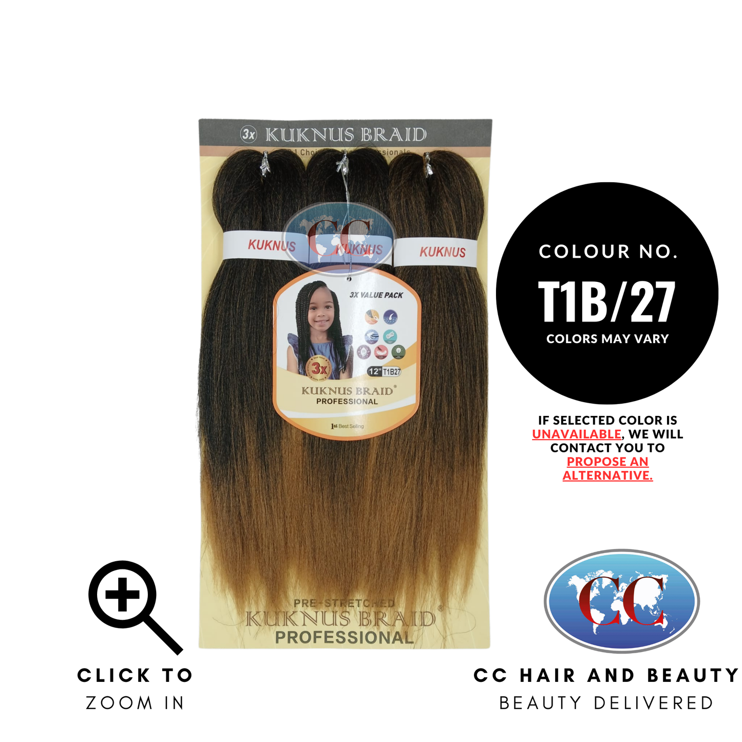 Kuknus Collection 12" X 3pcs Pack Pre Stretch Braids