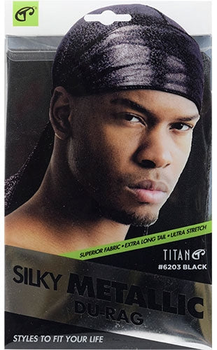Titan Silk Metallic DuRag - Black | Shop at CC Hair & Beauty UK