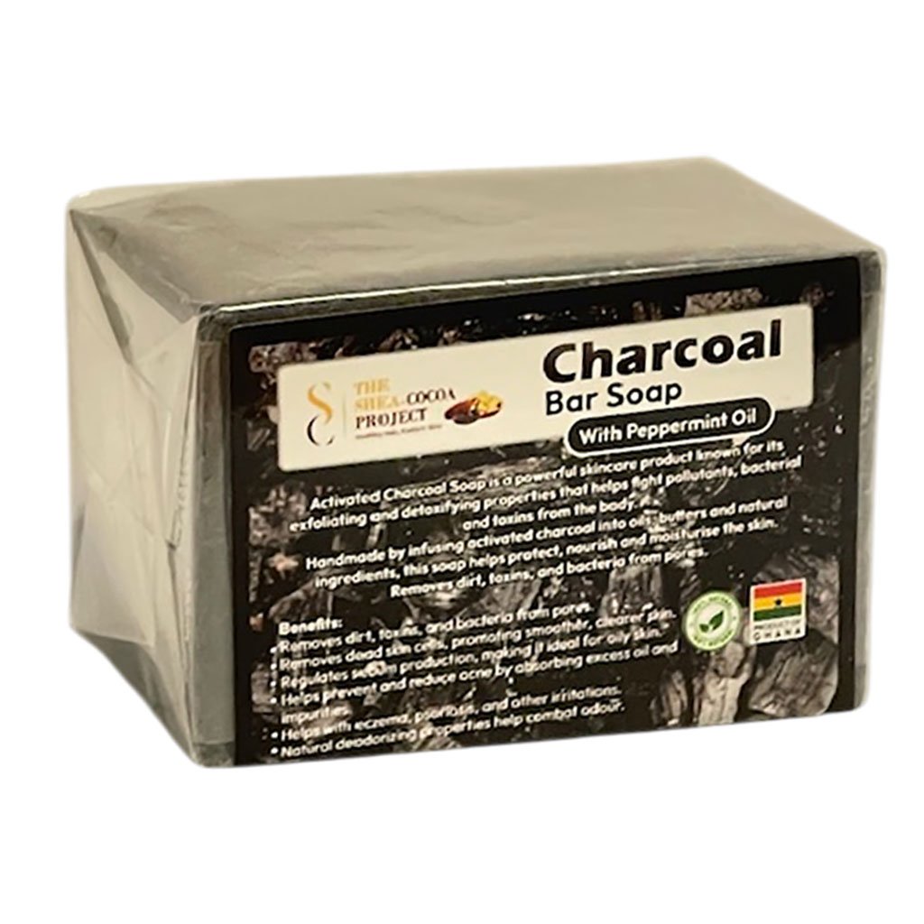 The Shea Cocoa Project Charcoal Bar Soap With Peppermint Oil - product detail | CC Hair & Beauty