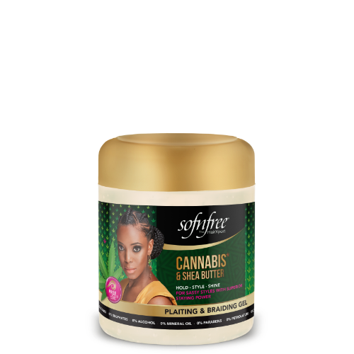 SofnFree Cannabis & Shea Butter Plaiting & Braiding Gel 500ml | Shop at CC Hair & Beauty UK