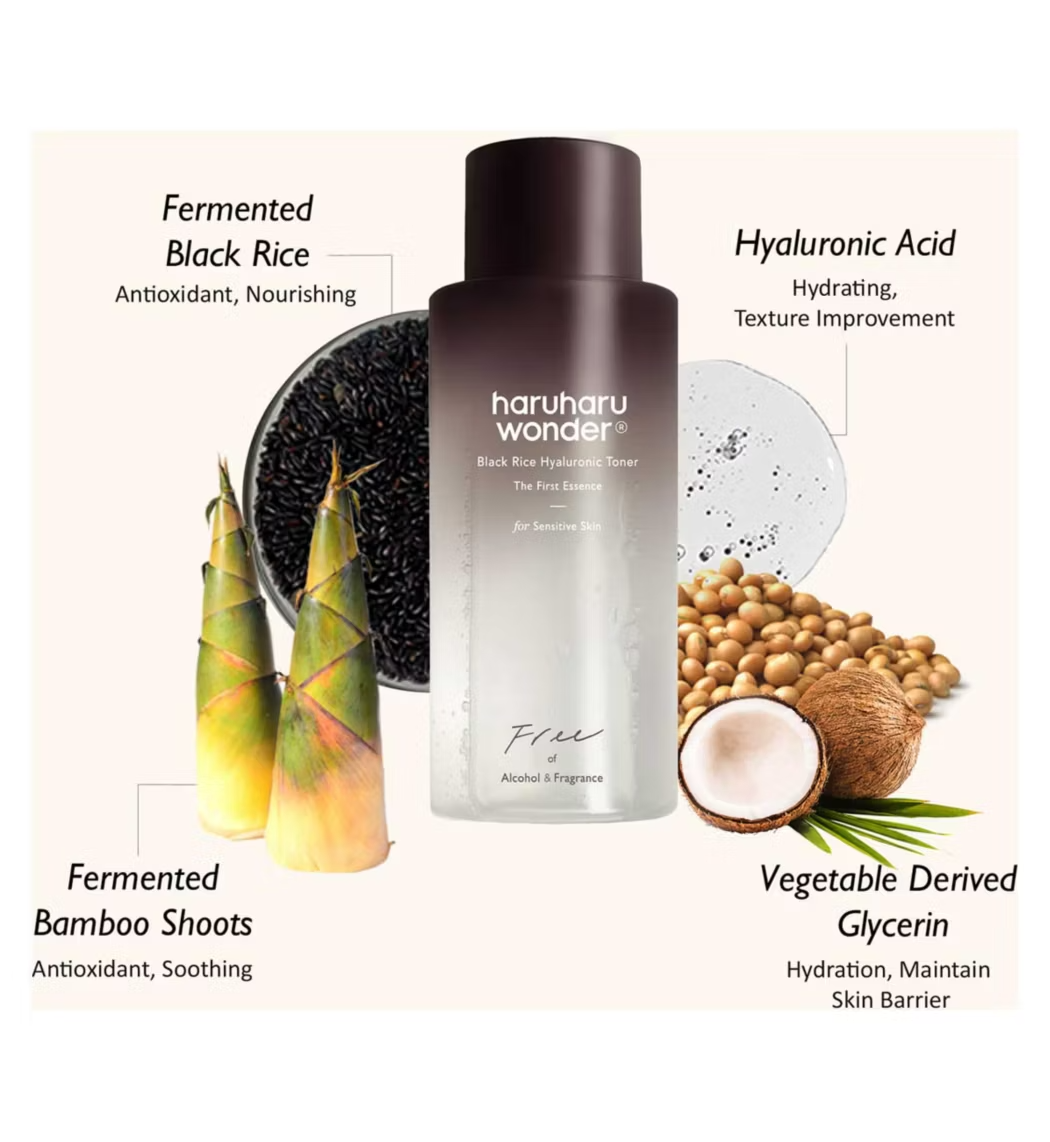 Haruharu Wonder Black Rice Hyaluronic Toner for Sensitive Skin 150ml - available online | CC Hair & Beauty UK