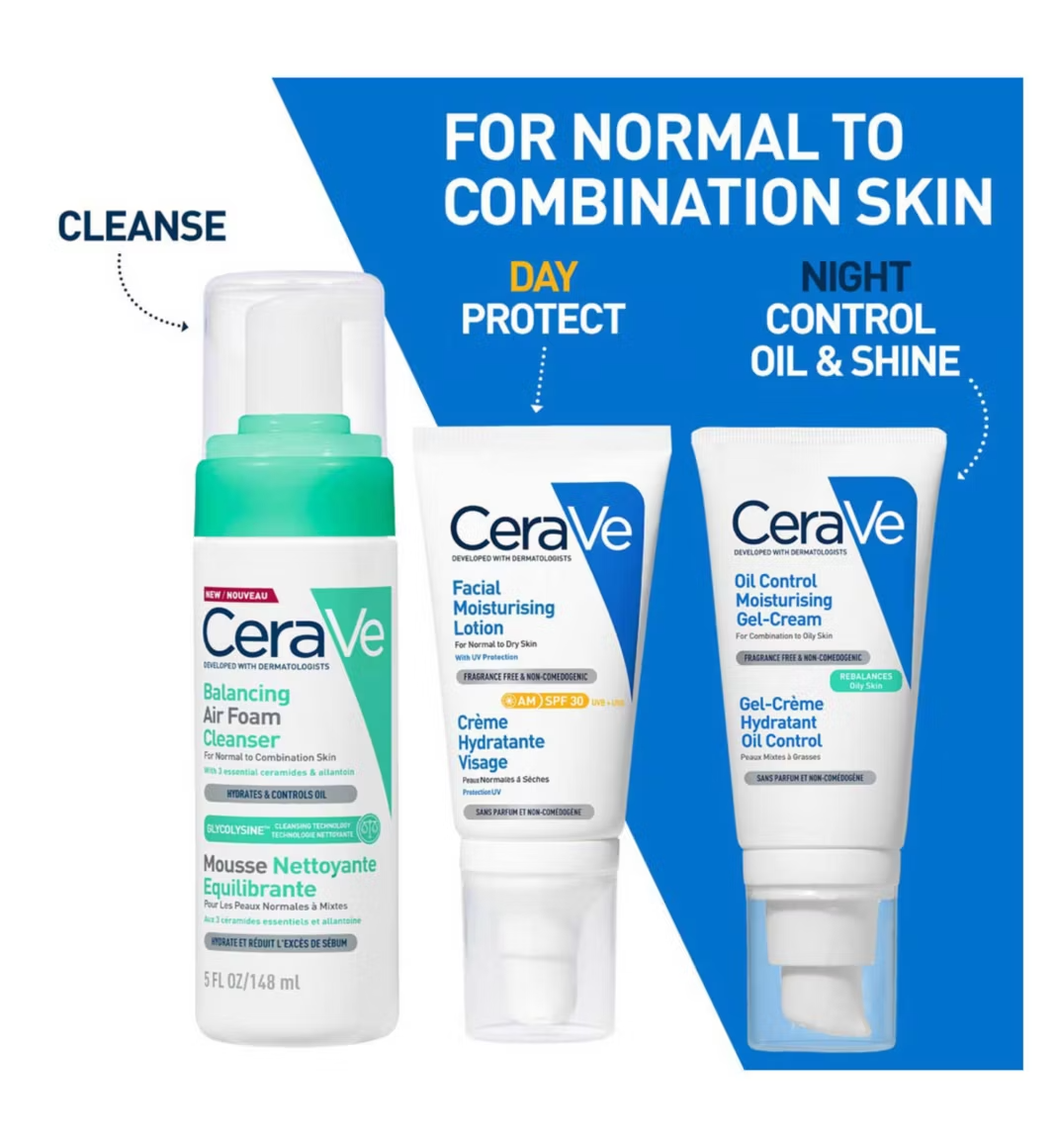 CeraVe Balancing Air Foam Foaming Facial Cleanser for Normal to Combination Skin 148ml | CC Hair & Beauty UK